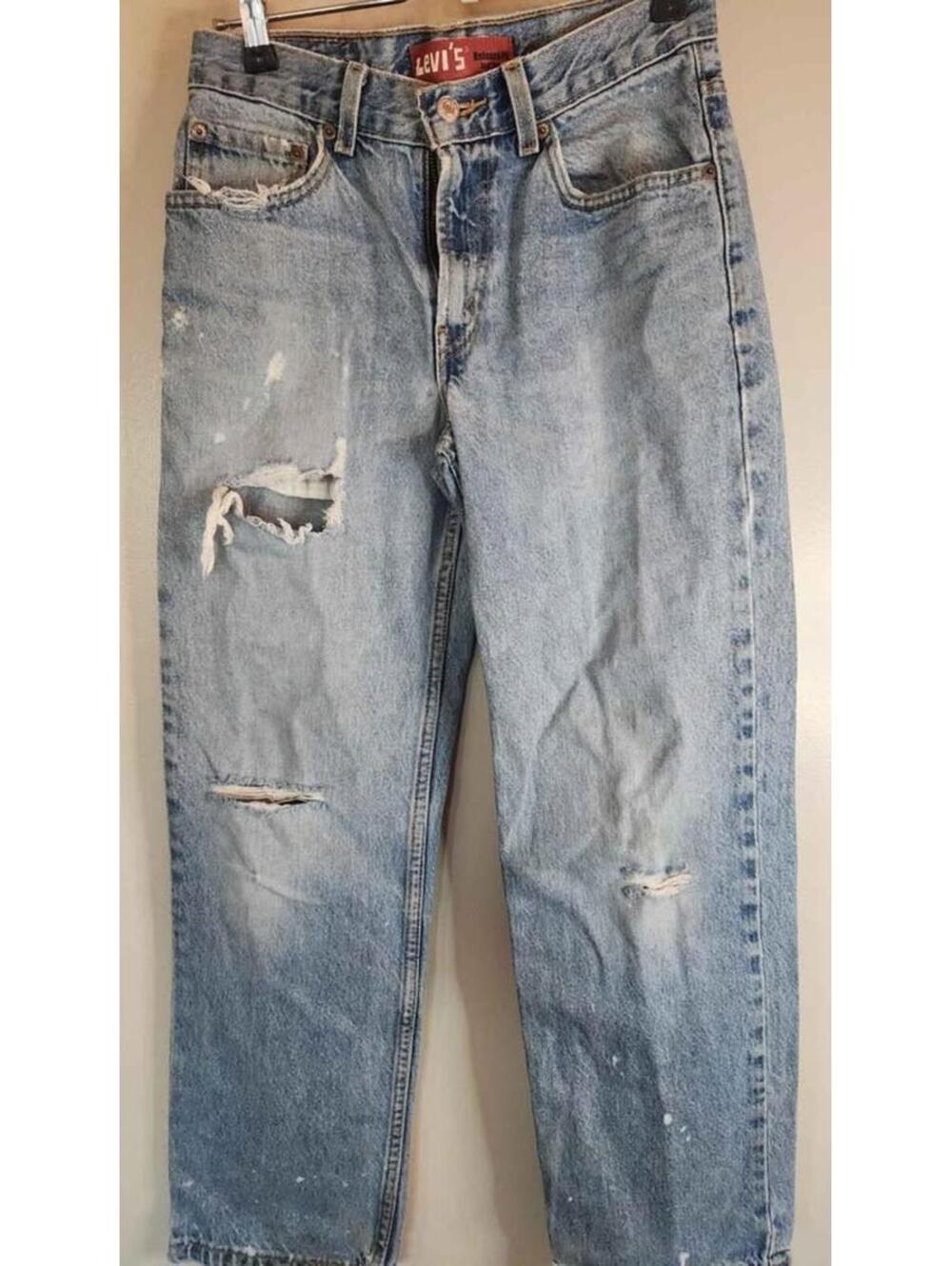 Womens Distressed  LEVIS 550 Relaxed Fit 27x29Creative Grunge CL0078